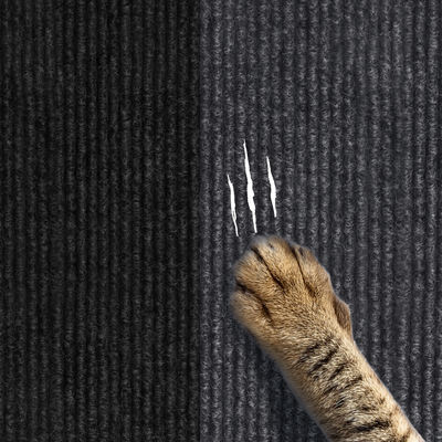 단계 보호를 위한 우유 백색 손질 가능한 자동 접착 고양이 긁는 매트